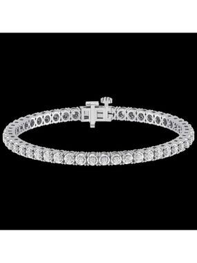 DIAMOND TENNIS BRACELET 1 CARAT TW GENUINE STERLING SILVER GOLD PLATED